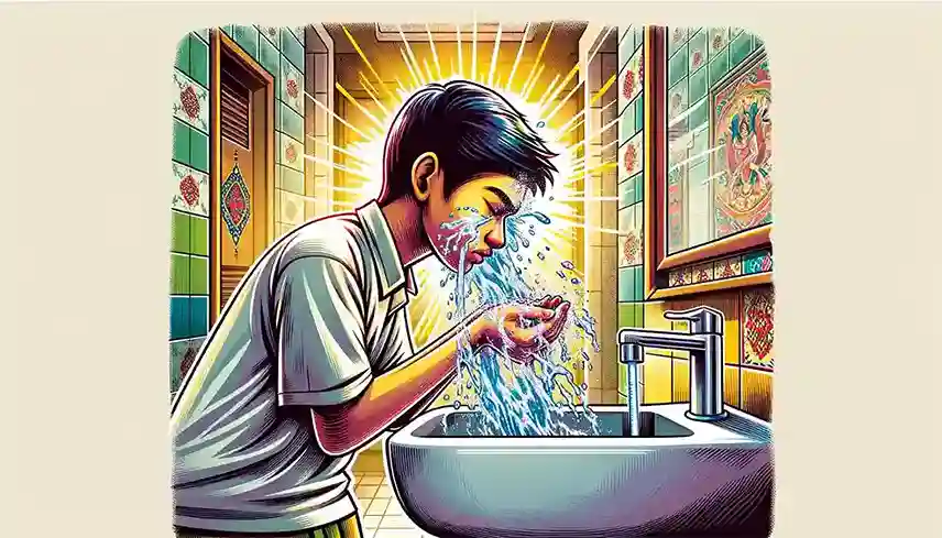 splashing-your-face-with-cold-water-to-stay-awaje-during-neet-study-sessions