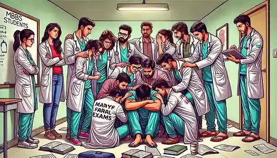 failure in mbbs internal exams - friends consoling each other